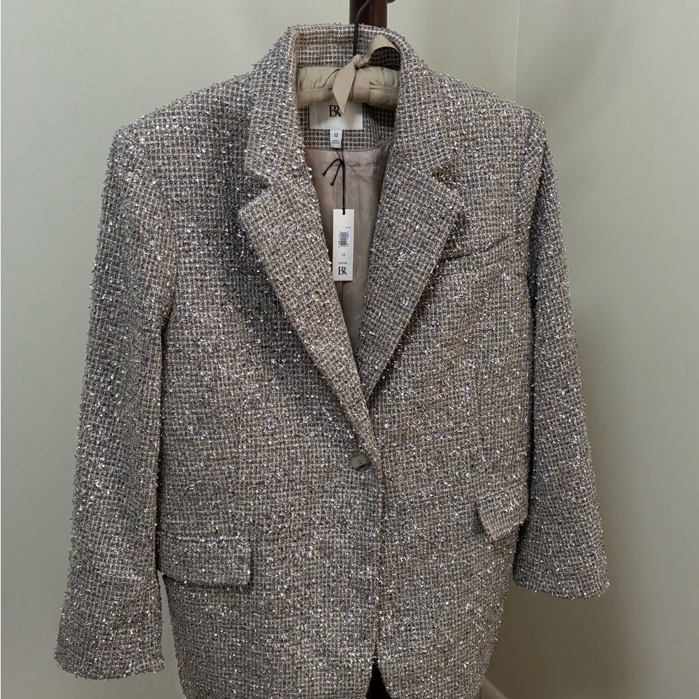 Banana Republic Women's Textured Gray Blazer